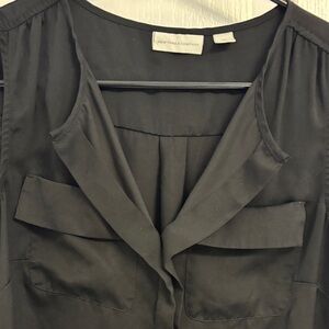 New York & Company Black Sleeveless Blouse